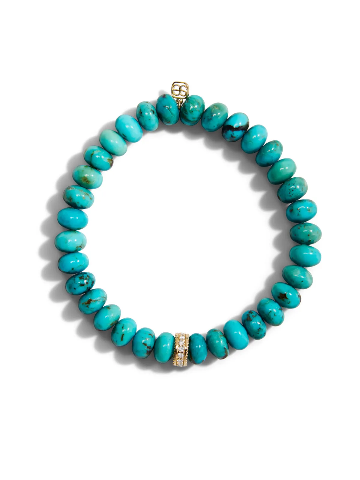 Diamond Rondelle on Turquoise Beaded Bracelet sold by YLANG23