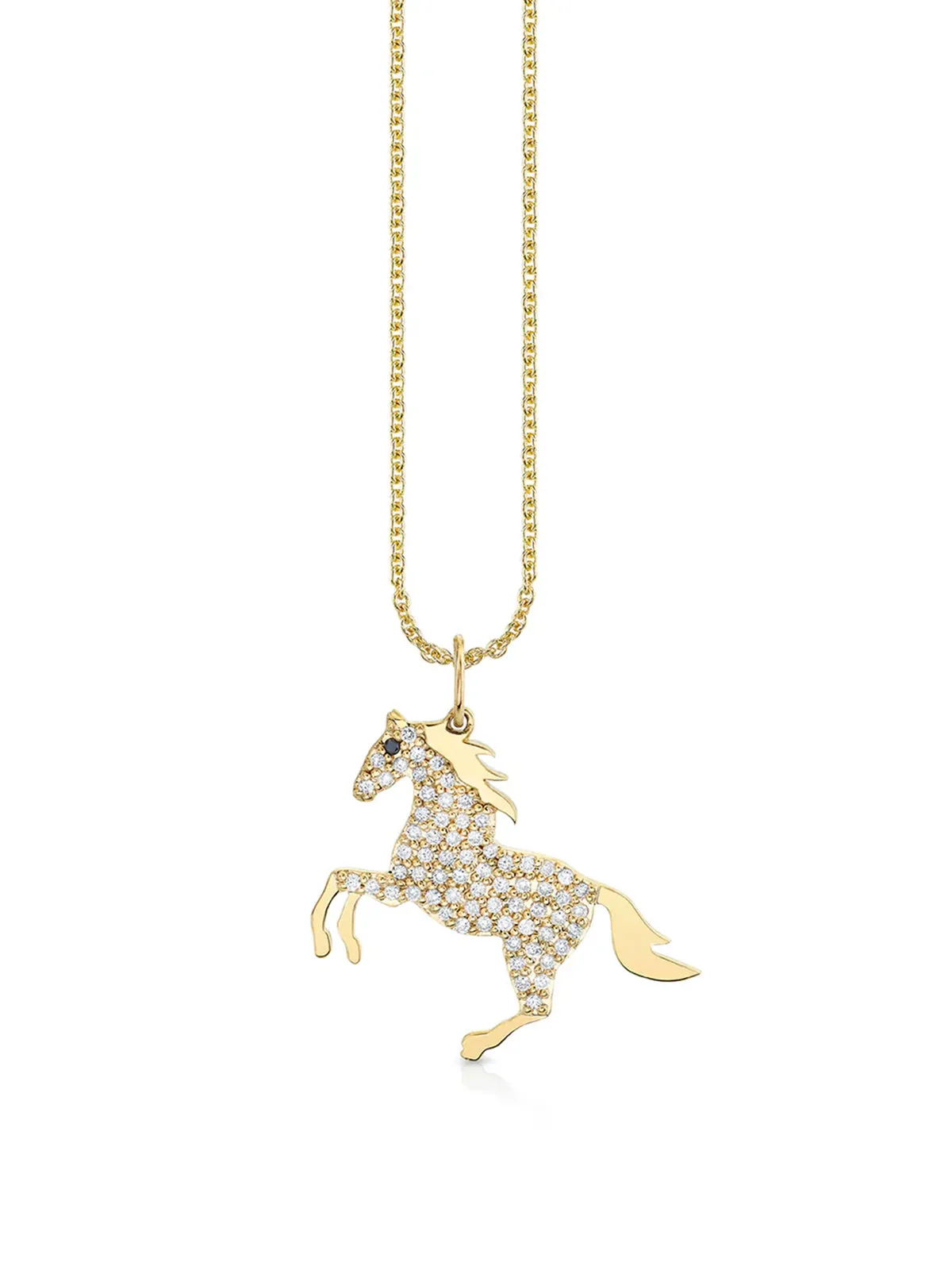 Diamond Horse Yellow Gold Necklace sold by YLANG23