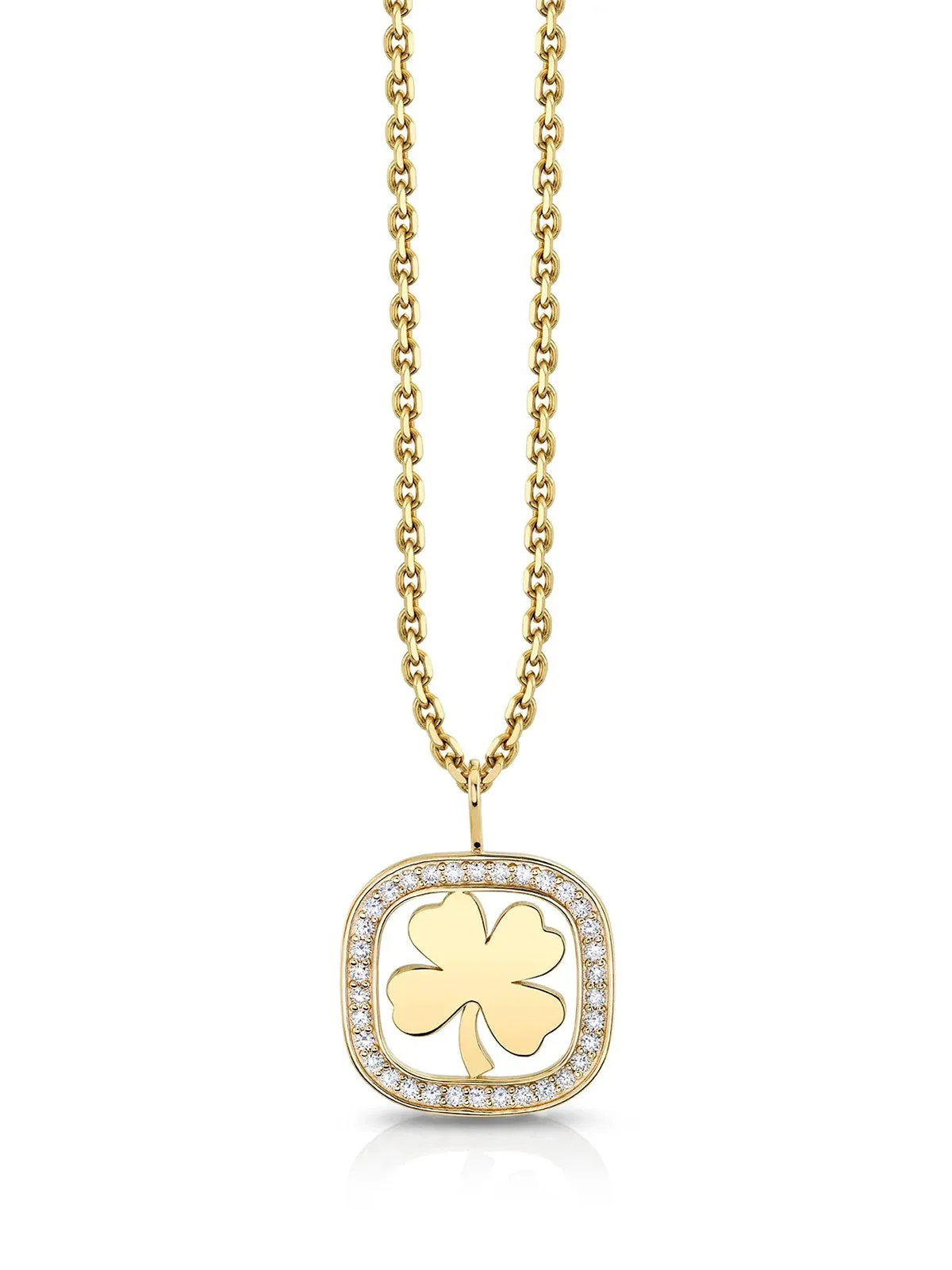 XL Clover Open Icon Yellow Gold Necklace sold by YLANG23