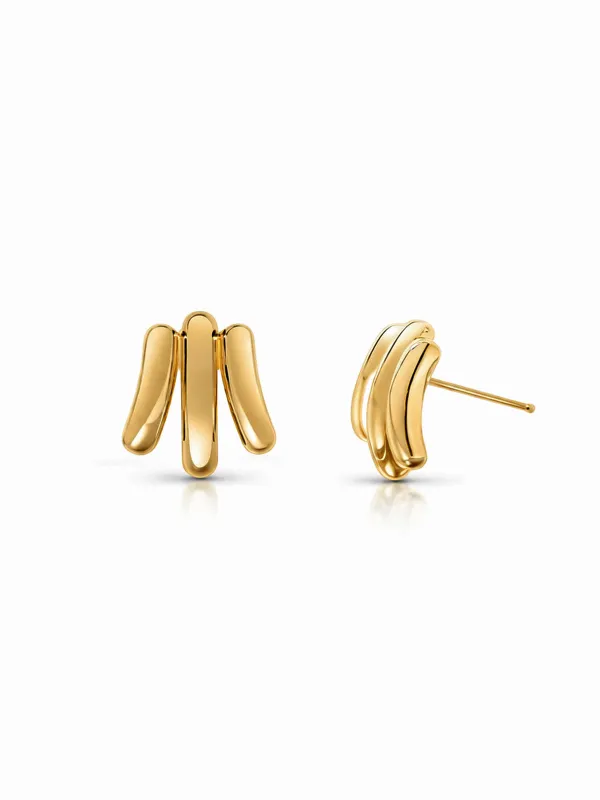 Serre Yellow Gold Earrings made by YLANG23