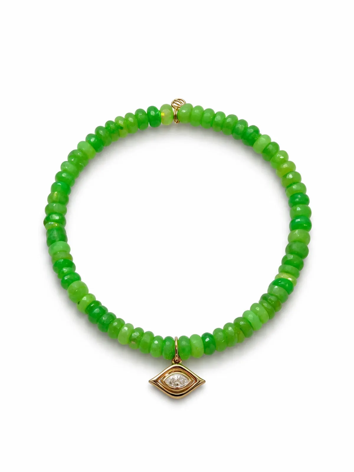 Floating Marquise Eye on Kiwi Ethiopian Opal Beaded Bracelet sold by YLANG23