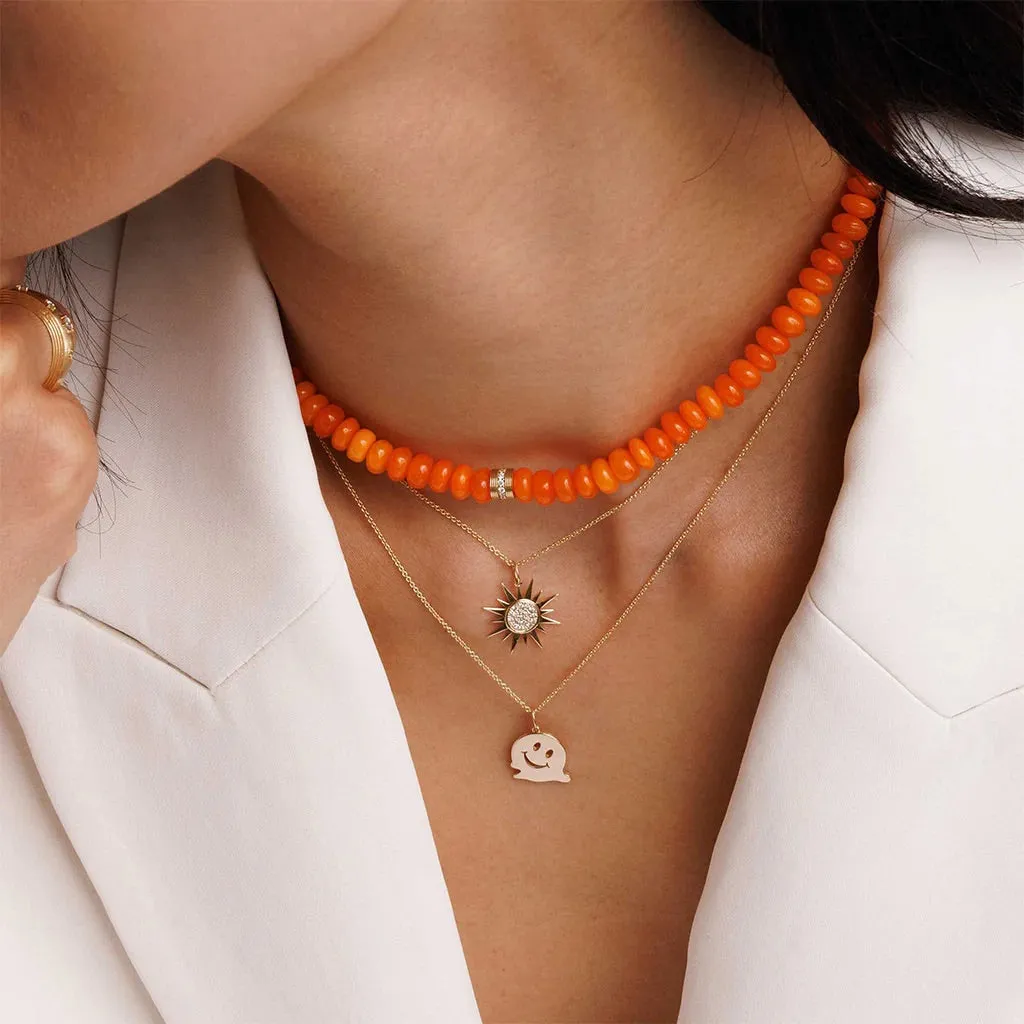 Diamond Rondelle Fire Opal Beaded Necklace sold by YLANG23 product image thumbnail 2