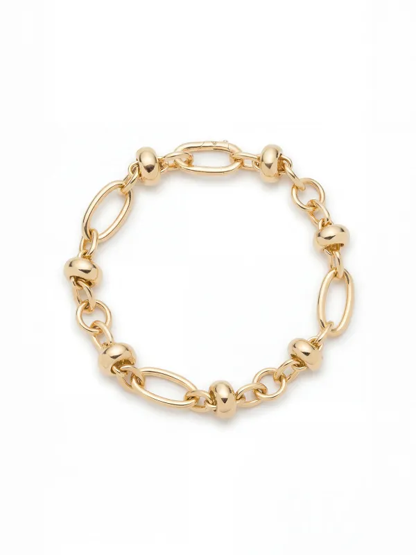 Orbit Yellow Gold Chain Bracelet made by YLANG23