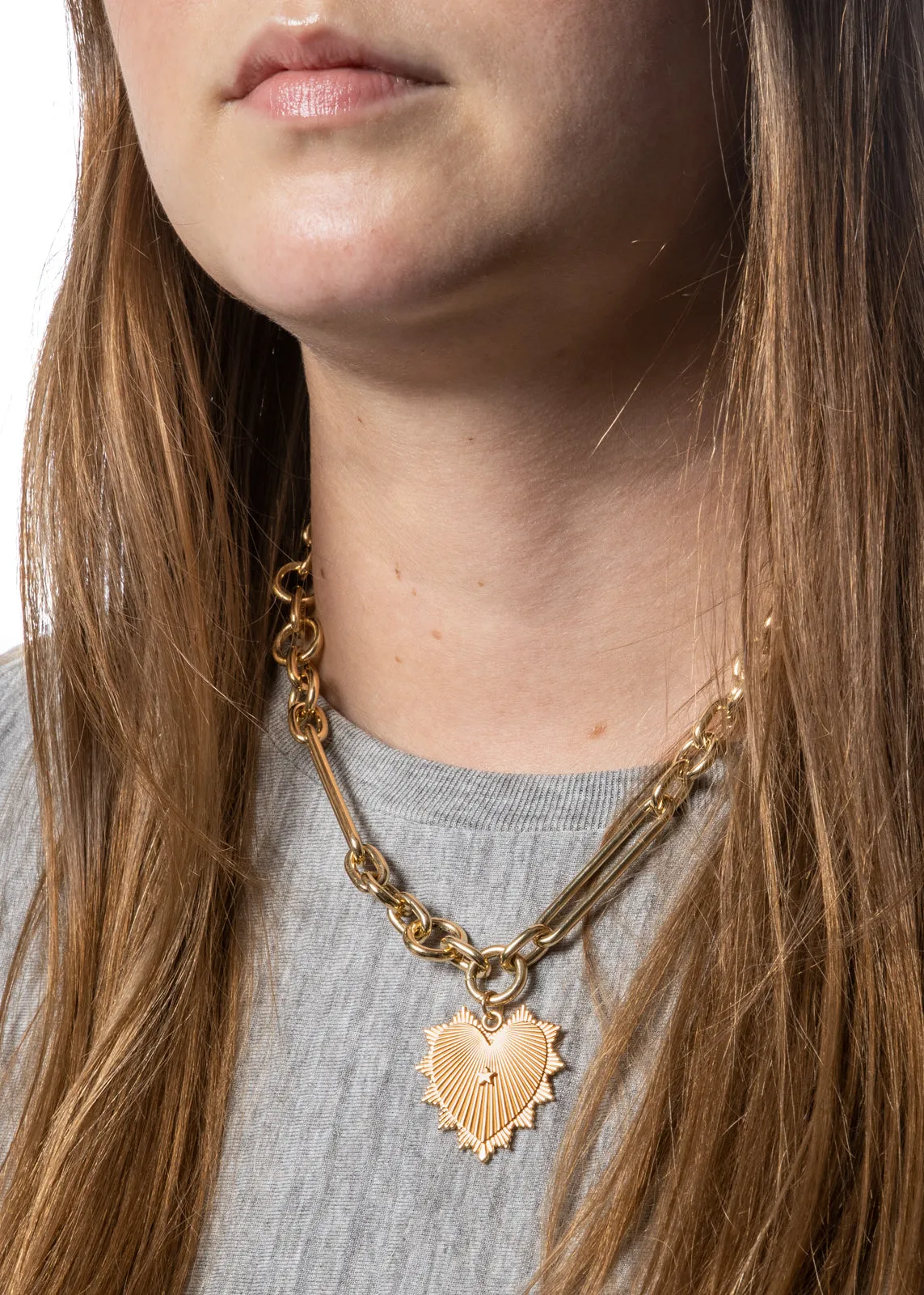 Mixed Oversized Convertible Clip Chain Yellow Gold Necklace sold by YLANG23 product image thumbnail 2