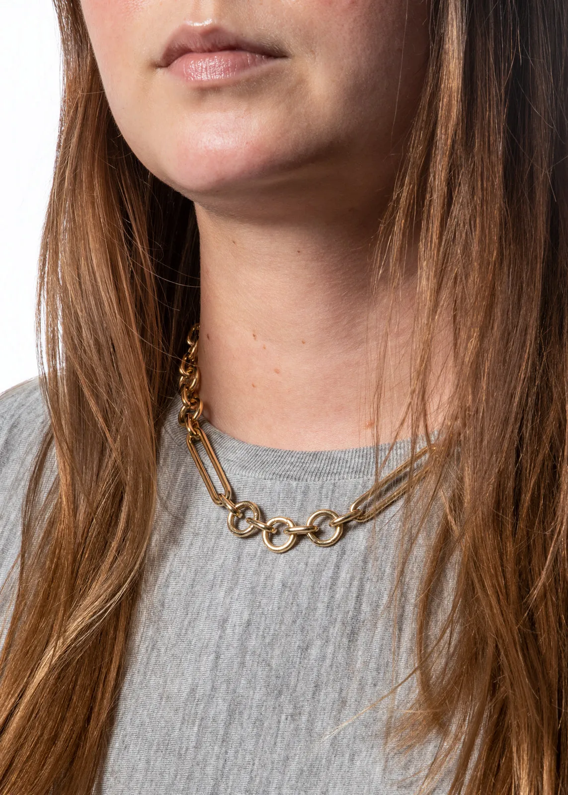 Mixed Oversized Convertible Clip Chain Yellow Gold Necklace sold by YLANG23 product image thumbnail 3