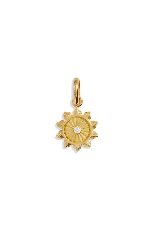 Diamond Lucky Sun Yellow Gold Charm made by YLANG23