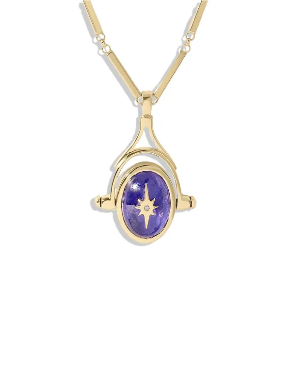 Spinning Tanzanite Yellow Gold Pendant made by YLANG23