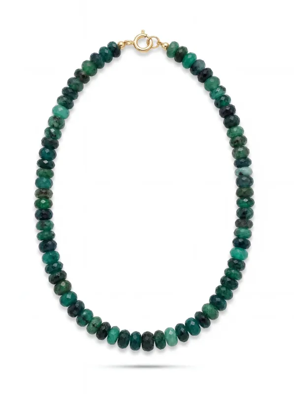 Raw Emerald Beaded Necklace made by YLANG23