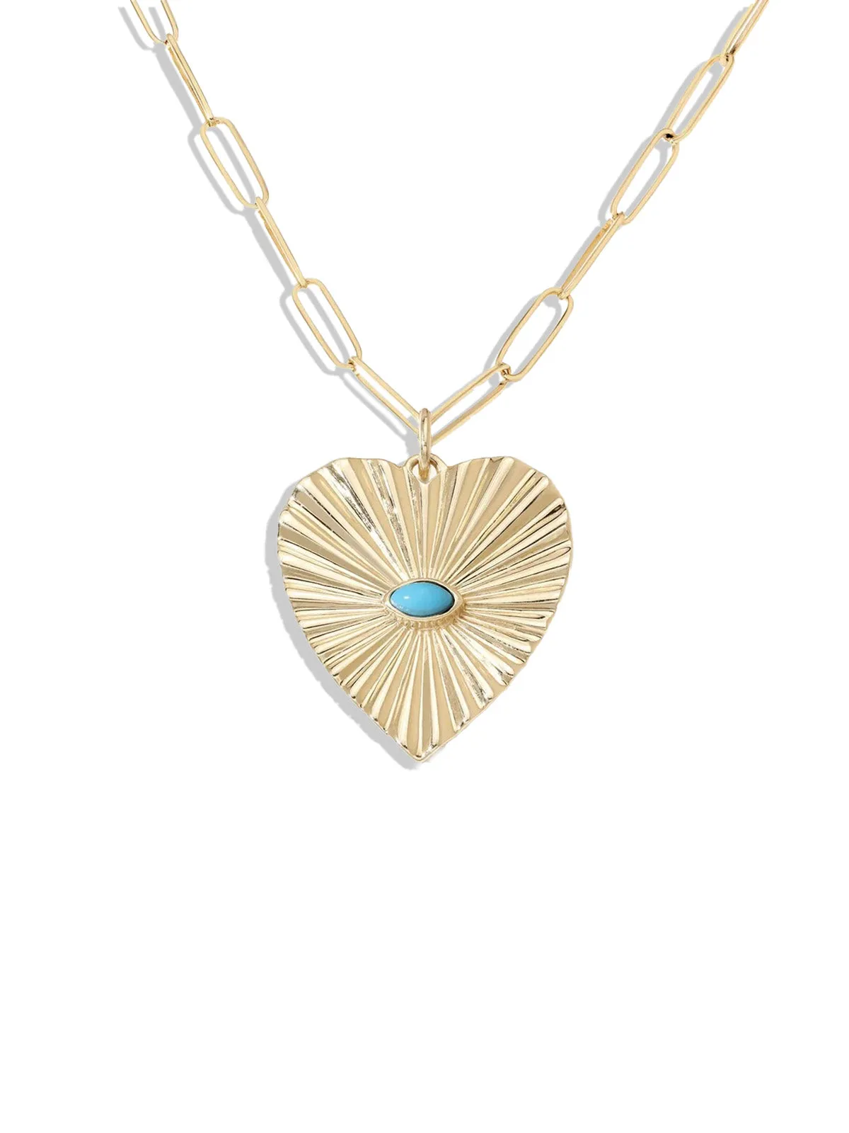 Large Turquoise Sunbeam Heart Charm sold by YLANG23