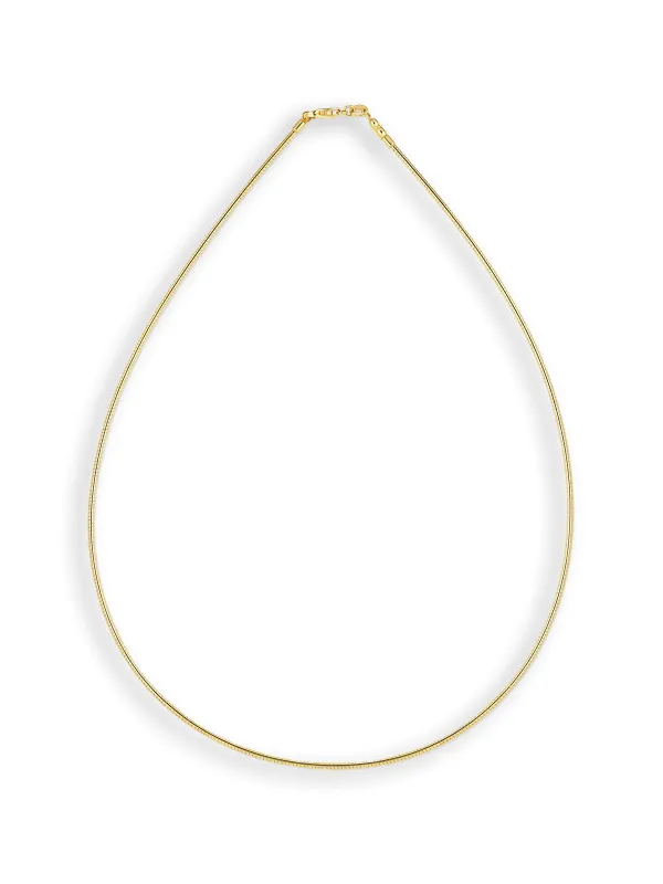 Thin Yellow Gold Omega Chain made by YLANG23