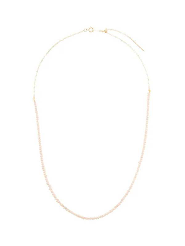 Seed Pearl Tiny Gem Yellow Gold Necklace made by YLANG23