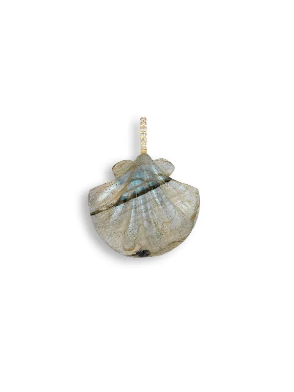 Labradorite Large Scallop Shell Charm made by YLANG23