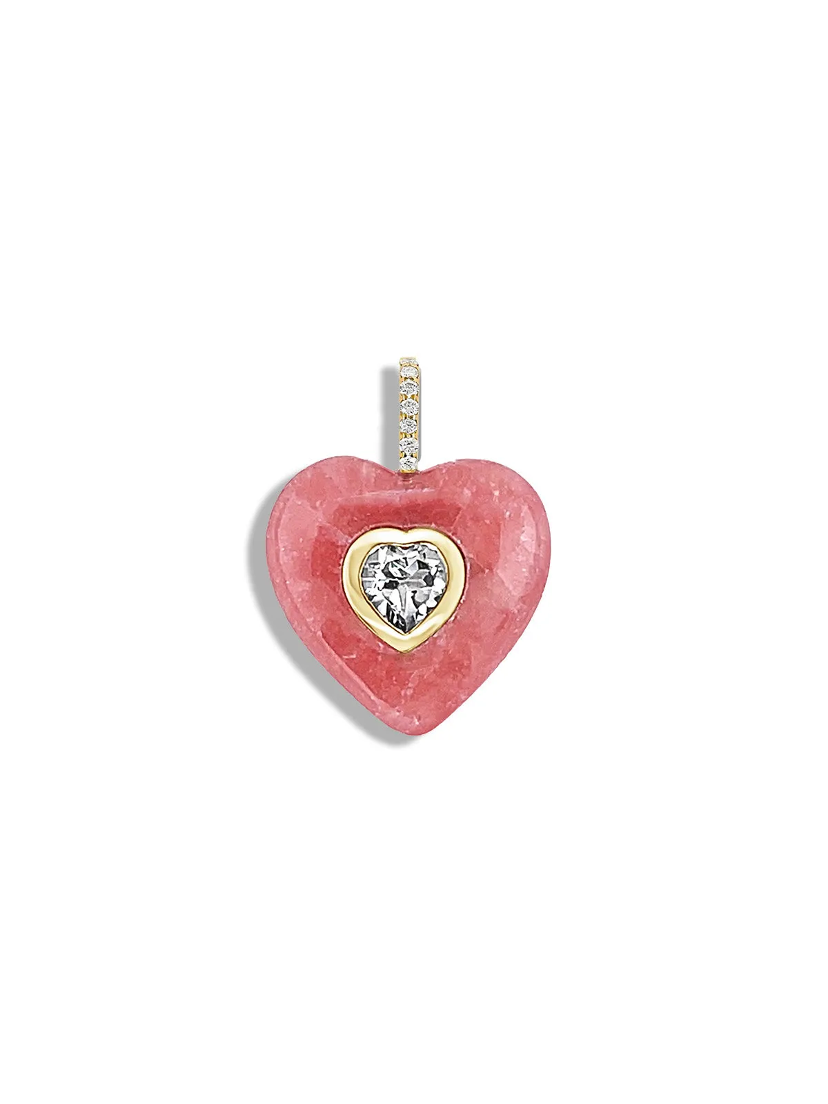 Rhodochrosite & Topaz Heart Pendant sold by YLANG23