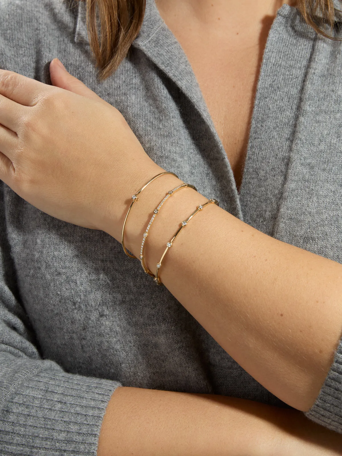 Sticks and Stones Yellow Gold Bangle Bracelet sold by YLANG23 product image thumbnail 2