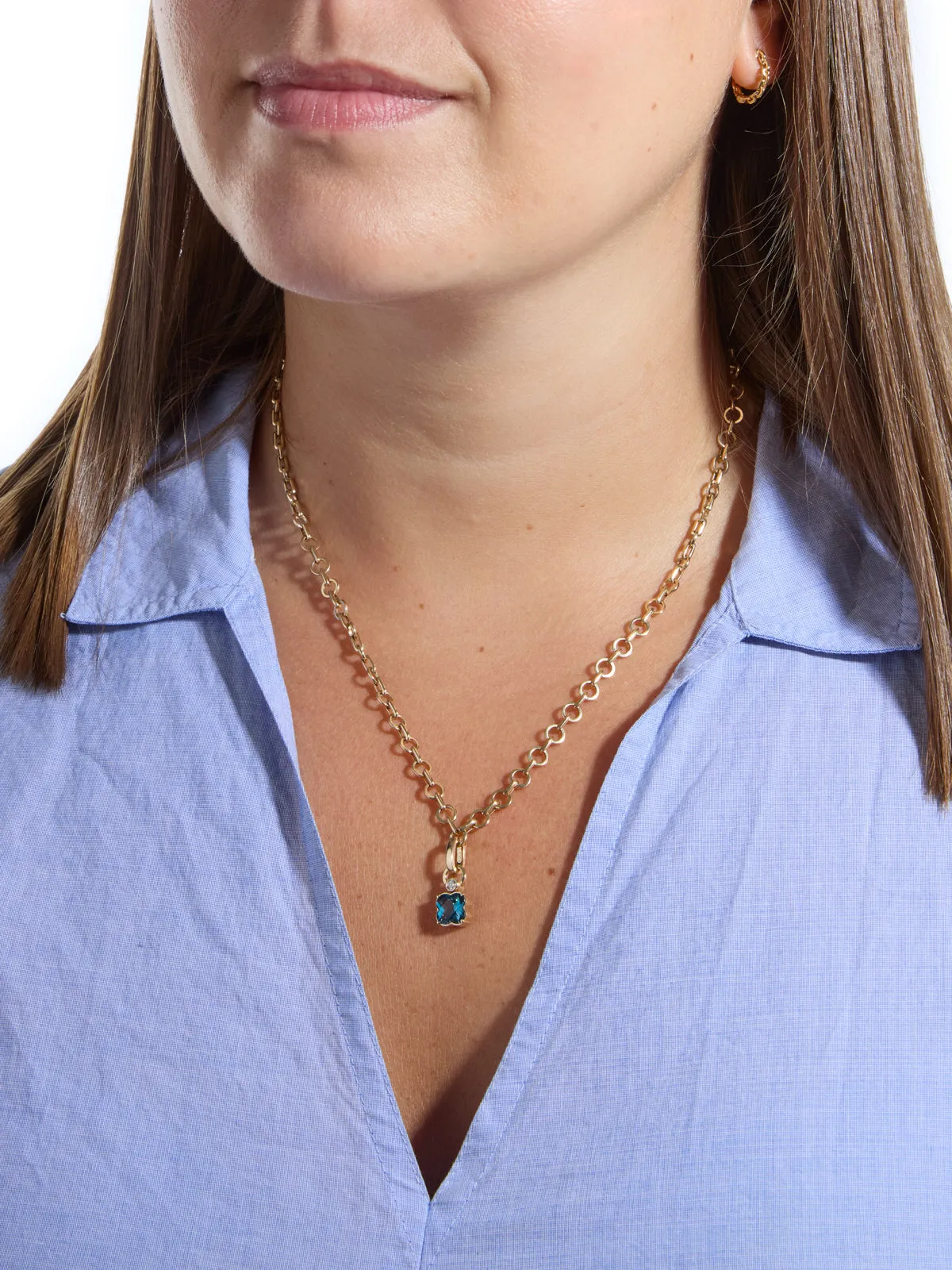 Full Circle Diamond & Clover London Blue Topaz Charm sold by YLANG23 product image thumbnail 2