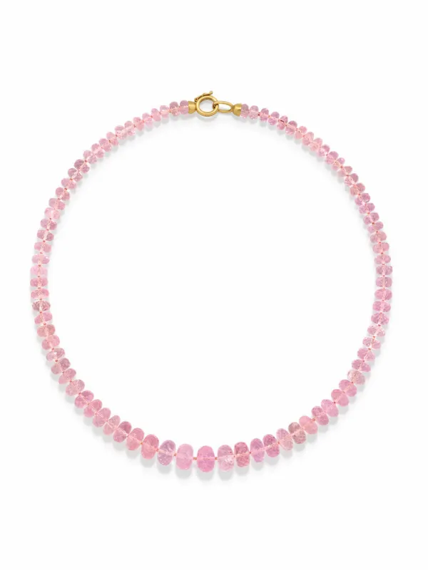 One-Of-A-Kind Morganite Beaded Yellow Gold Necklace made by YLANG23