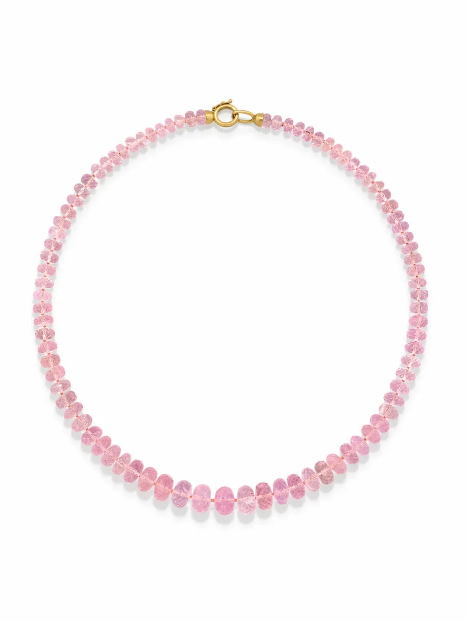 One-Of-A-Kind Morganite Beaded Yellow Gold Necklace sold by YLANG23
