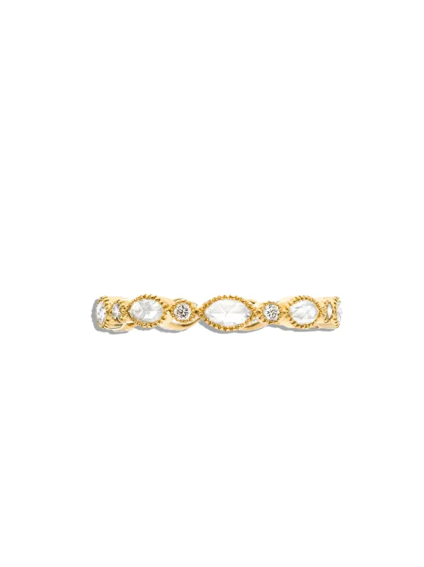 Amara Rose Cut Diamond Yellow Gold Band made by YLANG23