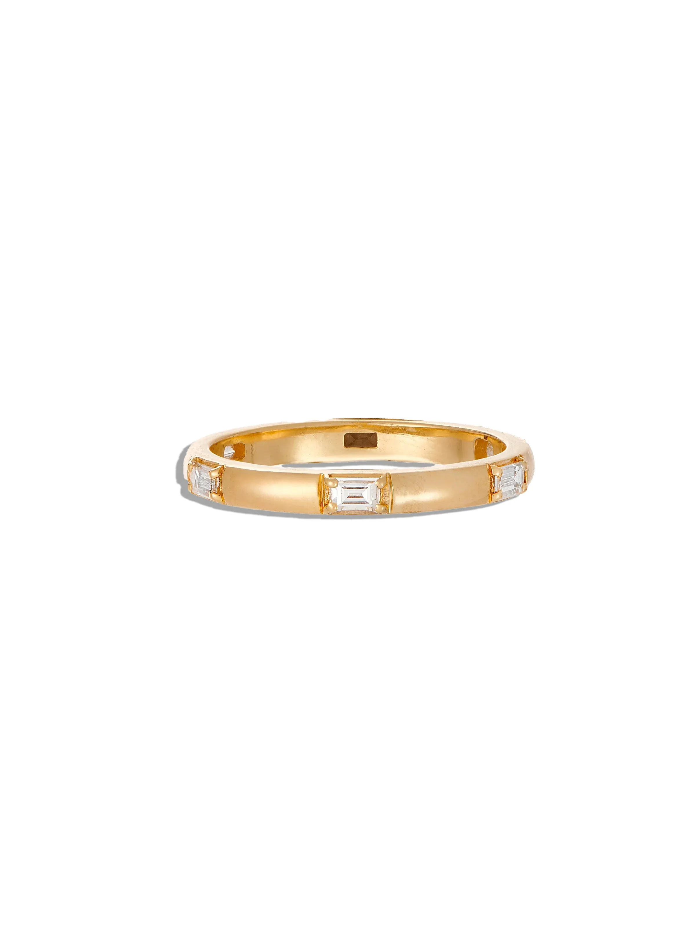Luna Single Stone Baguette Diamond Yellow Gold Band sold by YLANG23