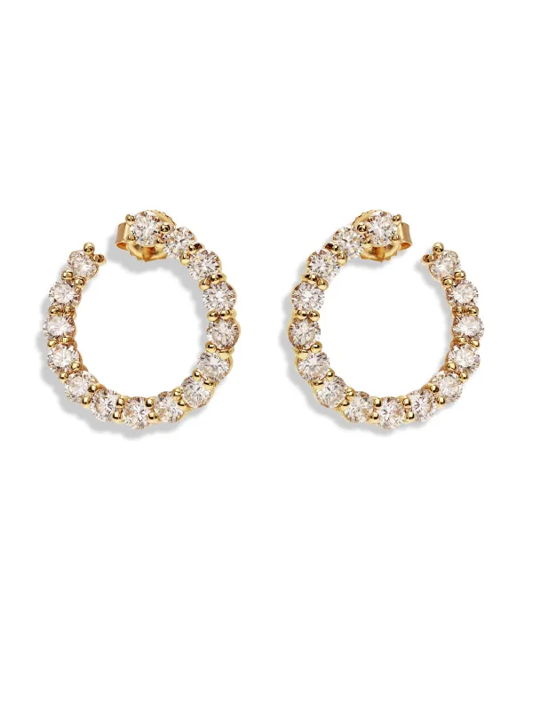 Sparkler Swirl Yellow Gold Hoop Earrings made by YLANG23