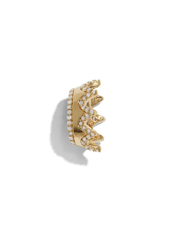 Pavé Crown Yellow Gold Big Bead made by Adina Reyter