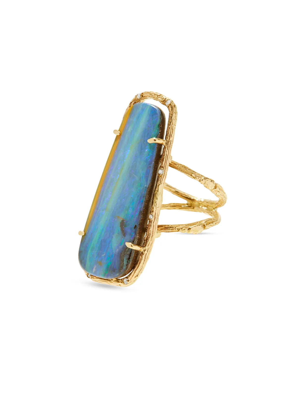 Indigo Opal Sea Yellow Gold Ring sold by YLANG23 product image thumbnail 3