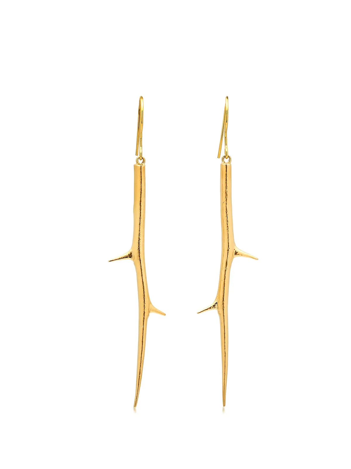Long Thorn Yellow Gold Earrings sold by YLANG23