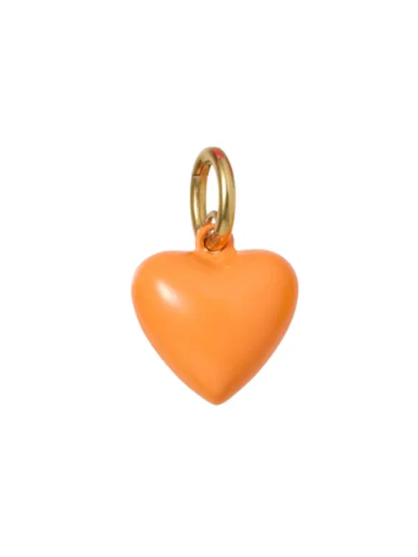 The Persimmon Mini Puffy Heart Charm made by Roxanne Assoulin