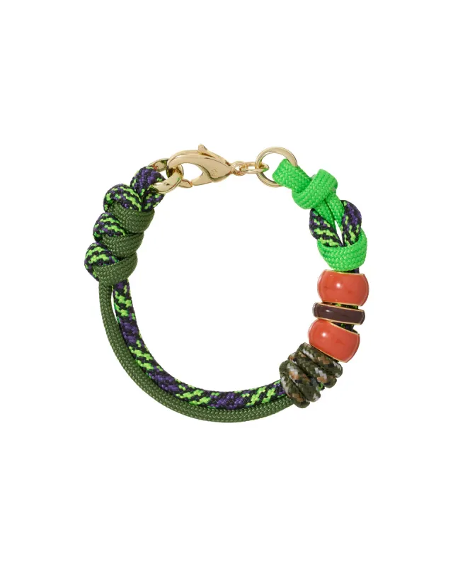 The Green Supersize Happy Cord Bracelet made by Roxanne Assoulin