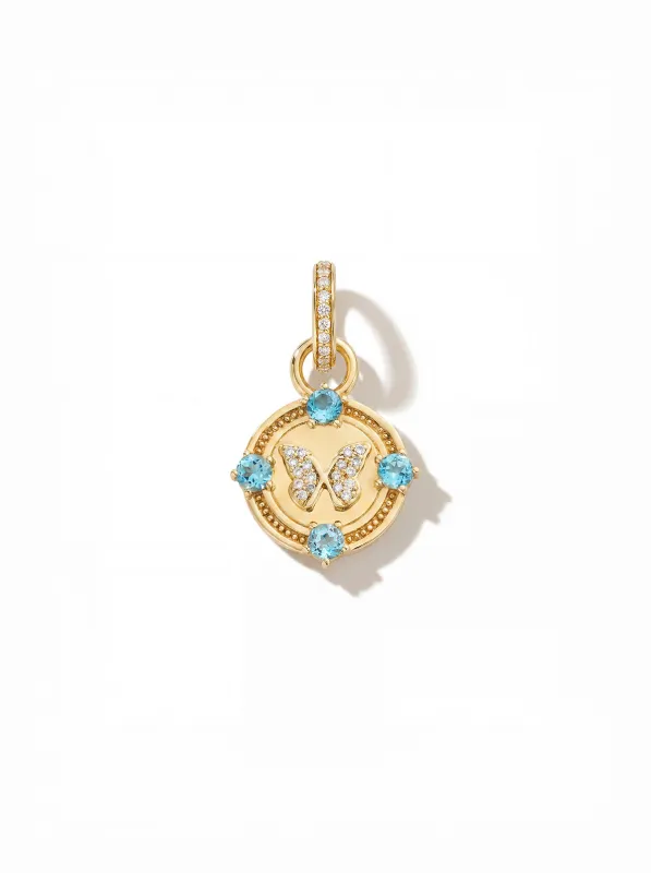 Reverie Blue Topaz Butterfly Miniature Medallion made by YLANG23
