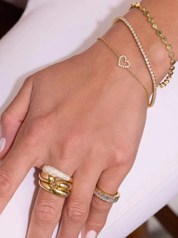 Open Heart Diamond Yellow Gold Bracelet sold by YLANG23 product image thumbnail 2