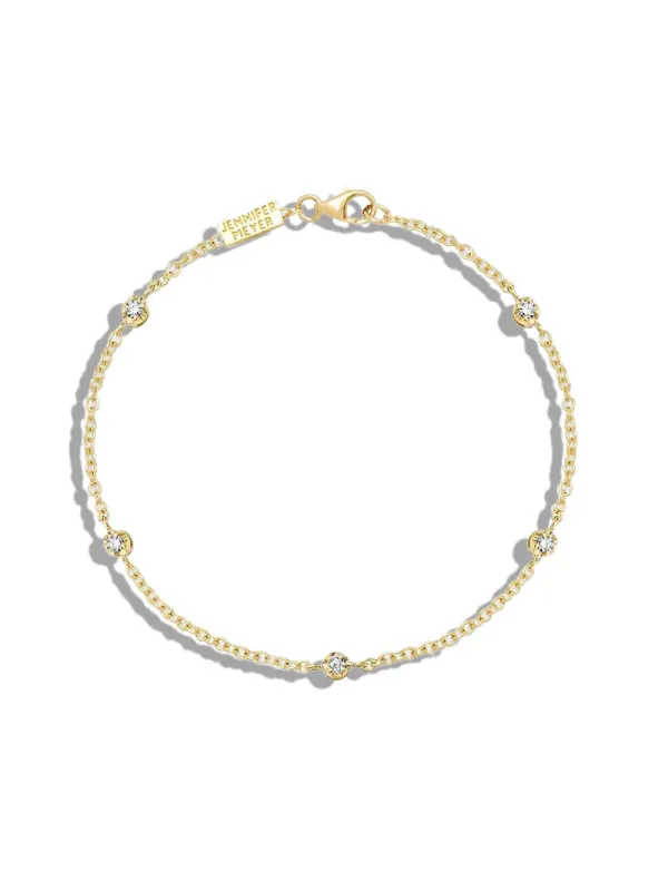 5 Illusion Set Diamond Yellow Gold Bracelet made by Jennifer Meyer