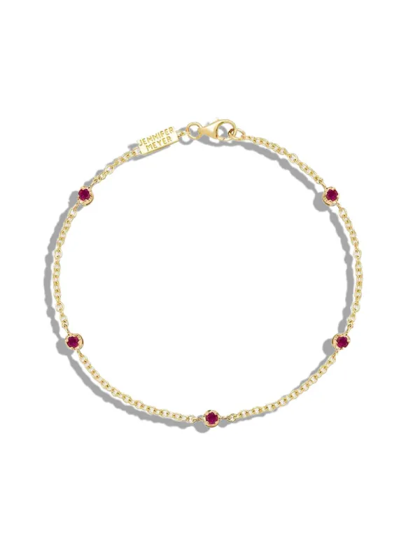 5 Illusion Set Ruby Yellow Gold Bracelet made by Jennifer Meyer