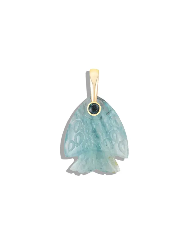 Aquamarine Gemstone Fish Pendant made by YLANG23