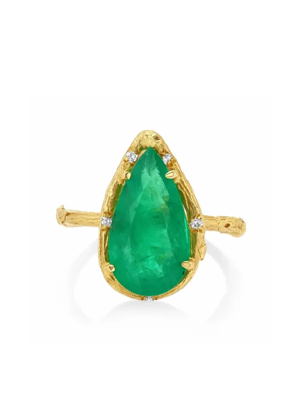 Emerald Sea Yellow Gold Ring made by YLANG23