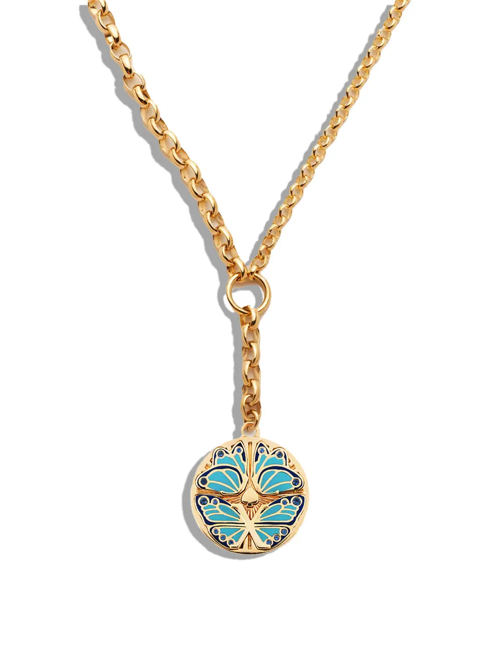 Ceramic Butterfly Heavy Mixed Belcher Extension Yellow Gold Necklace sold by YLANG23