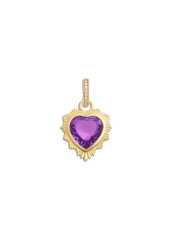 True Love Amethyst Gemstone Heart Pendant made by YLANG23