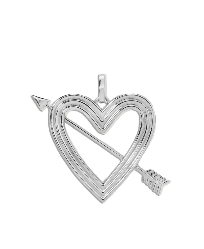 Groovy XL Heart + Arrow Sterling Silver Hinged Charm made by Adina Reyter