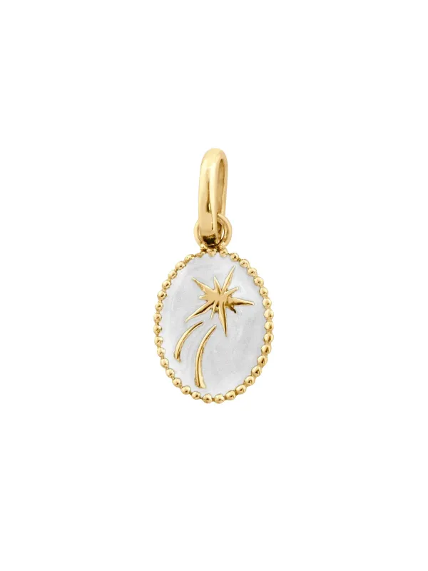 Classic Gigi White Shooting Star Yellow Gold Pendent made by Gigi Clozeau
