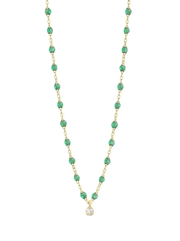 Classic Gigi Mint Supreme Classic 1 Diamond Yellow Gold Necklace made by Gigi Clozeau