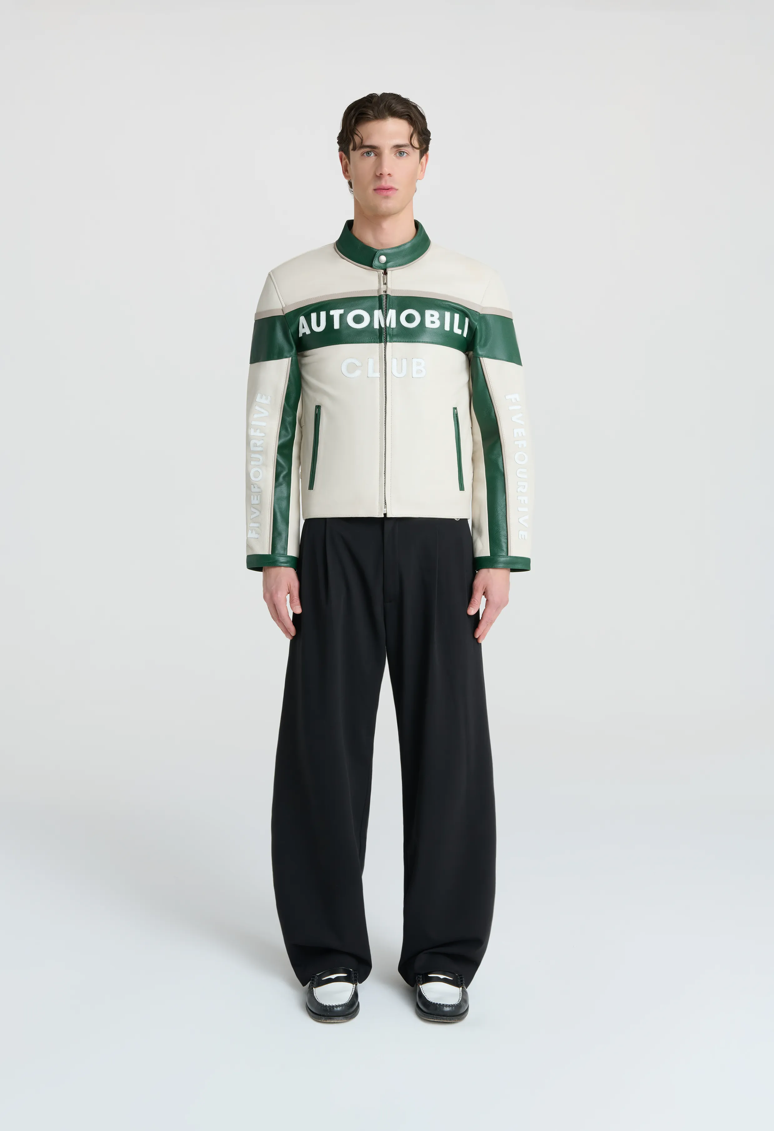 AUTOMOBILI CLUB IVORY RACING LEATHER JACKET sold by Fivefourfive product image thumbnail 2