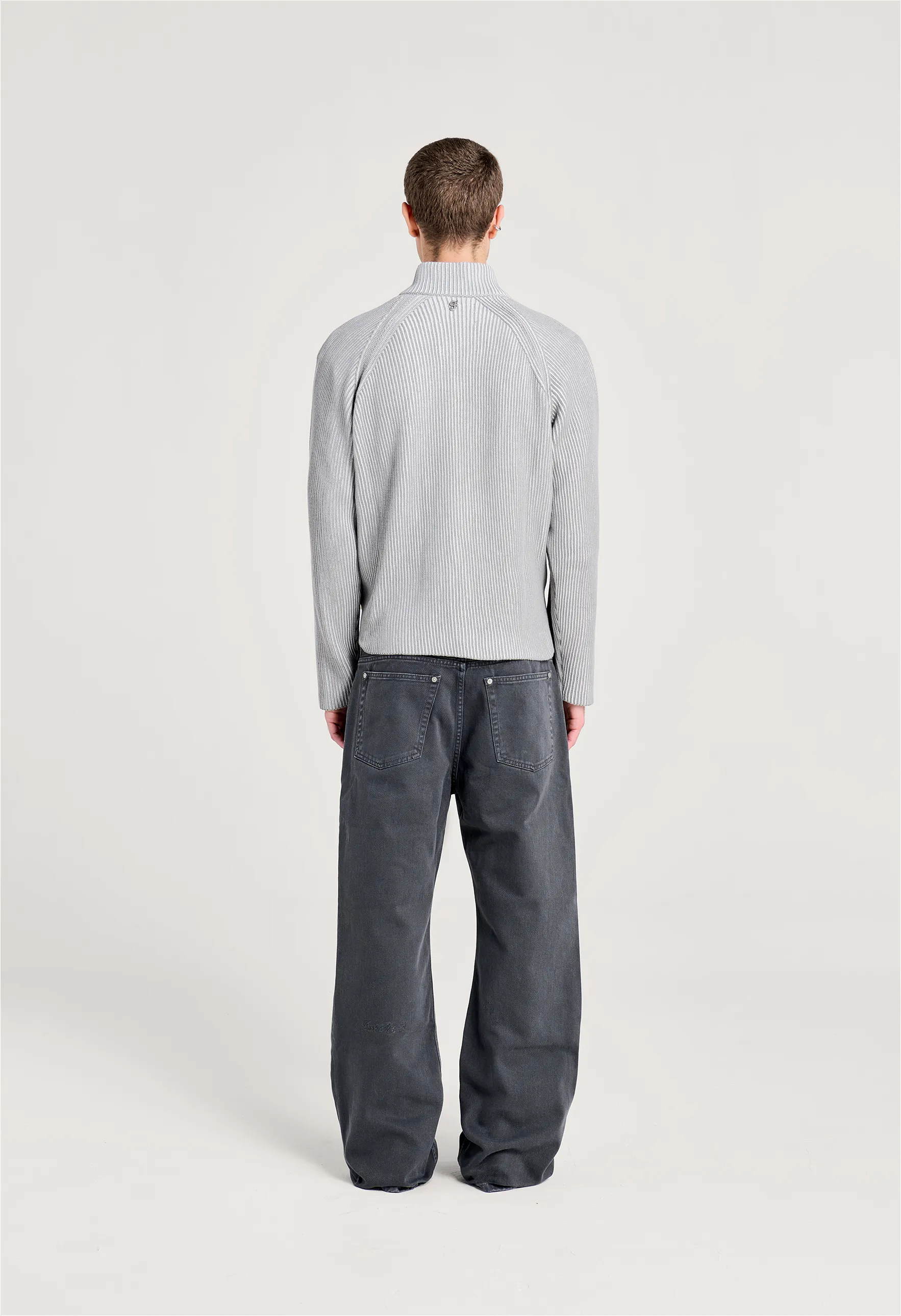 545 EVERYDAY FULL ZIP COTTON SWEATER LIGHT GREY sold by Fivefourfive product image thumbnail 4