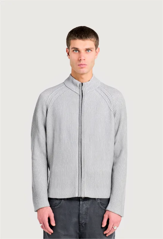 545 EVERYDAY FULL ZIP COTTON SWEATER LIGHT GREY sold by Fivefourfive