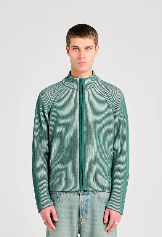 545 EVERYDAY FULL ZIP COTTON SWEATER FOREST GREEN sold by Fivefourfive