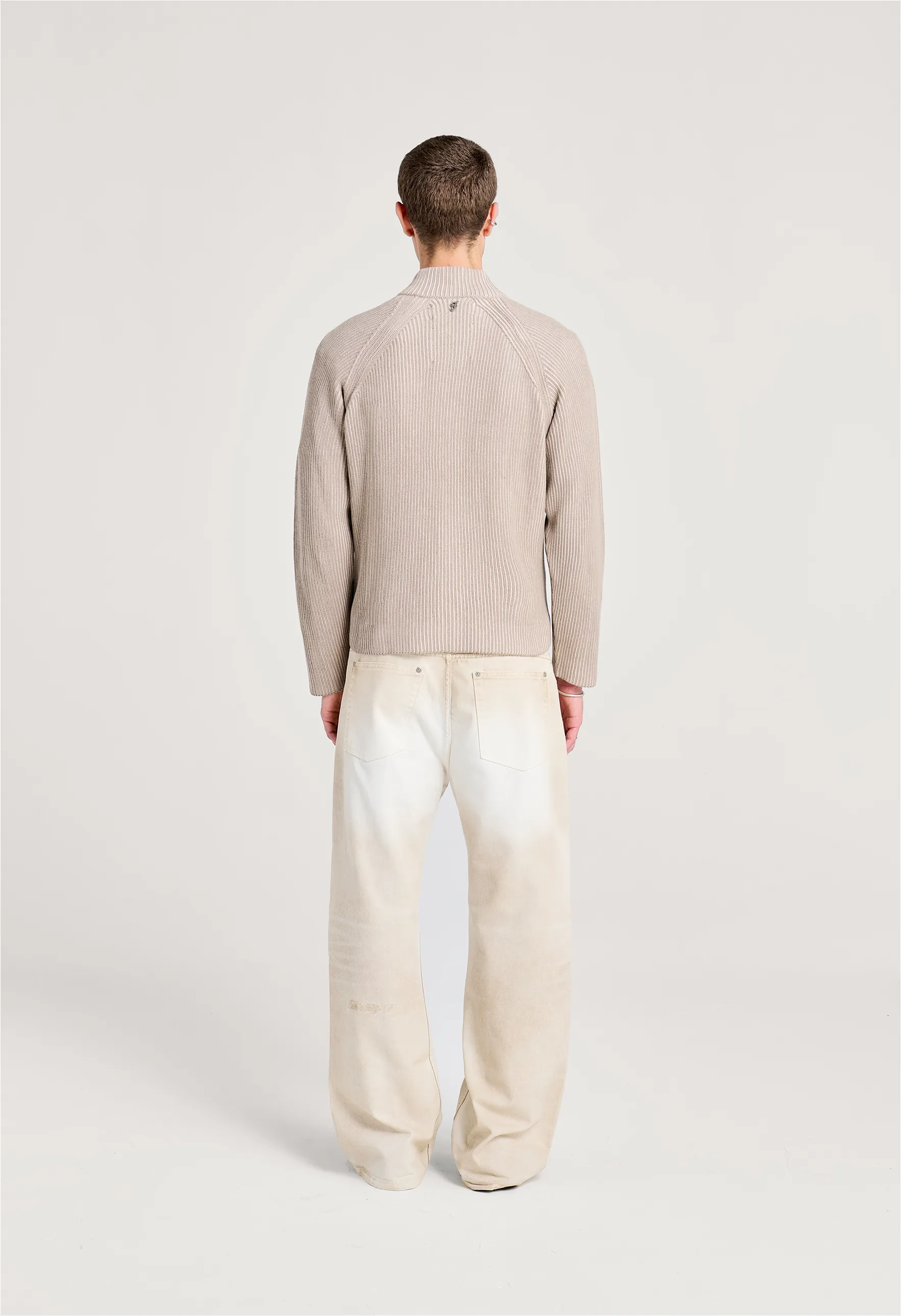 545 EVERYDAY FULL ZIP COTTON SWEATER DESERT BONE sold by Fivefourfive product image thumbnail 4