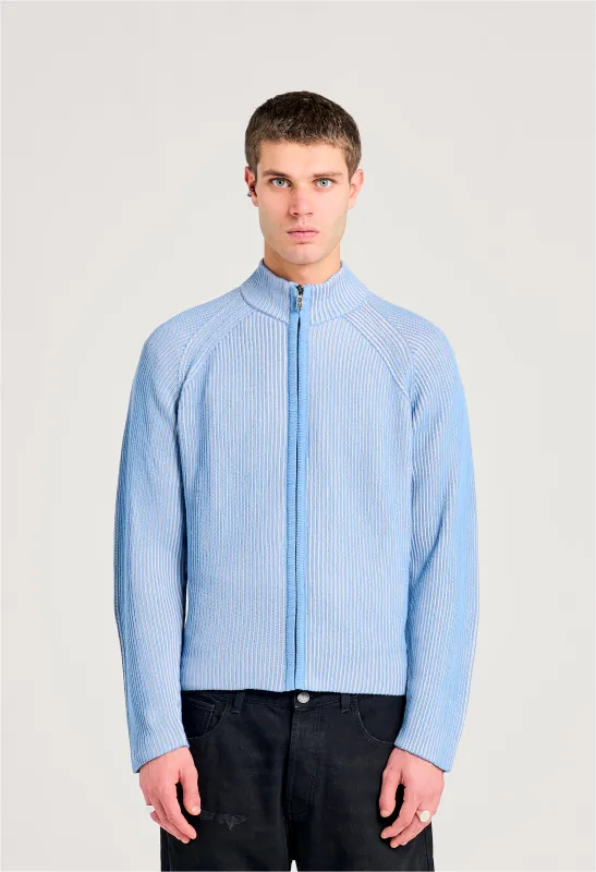 545 EVERYDAY FULL ZIP COTTON SWEATER AVIO BLUE sold by Fivefourfive