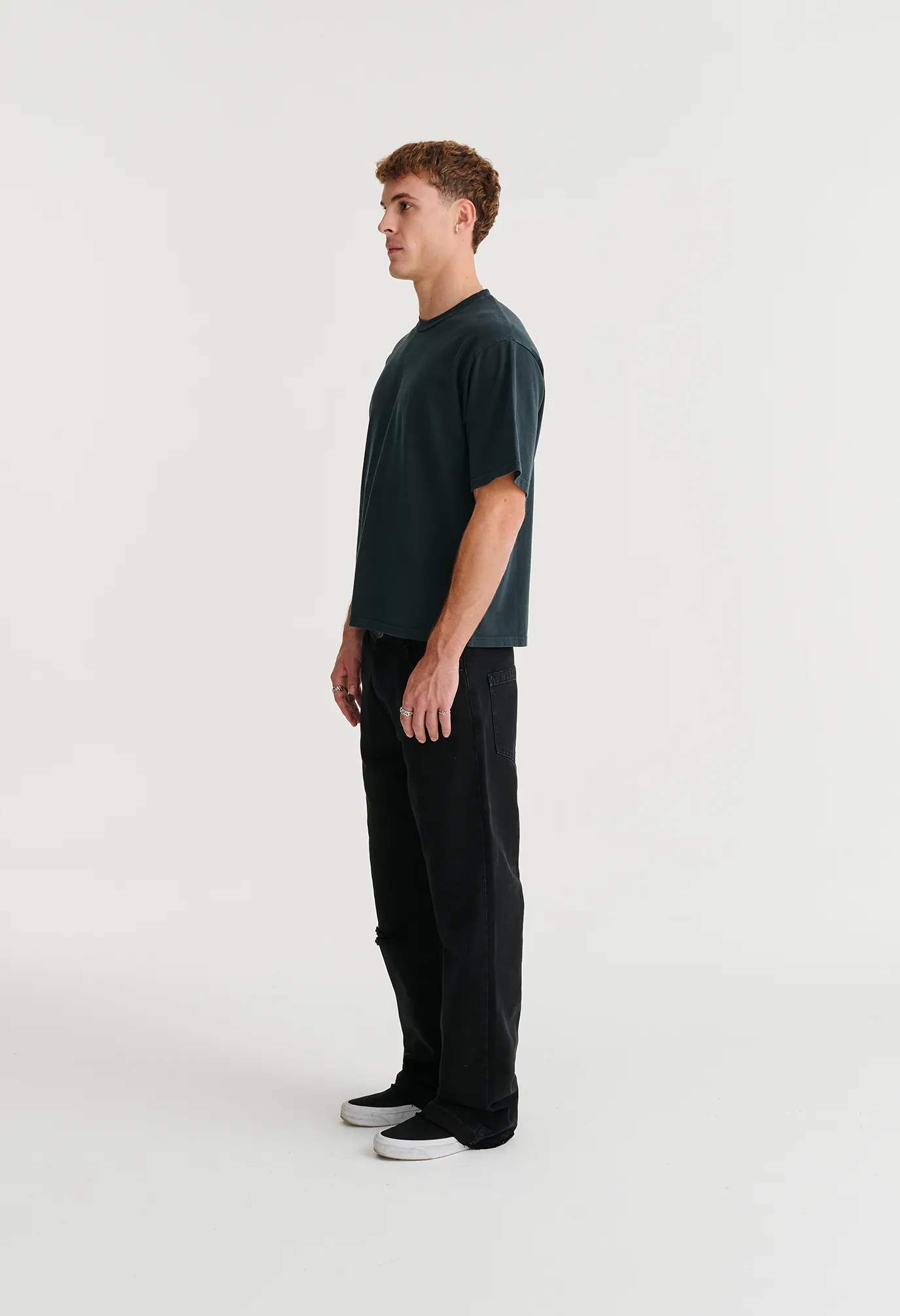 545 EVERYDAY HEAVYWEIGHT COTTON TEE WASHED BLACK sold by Fivefourfive product image thumbnail 3