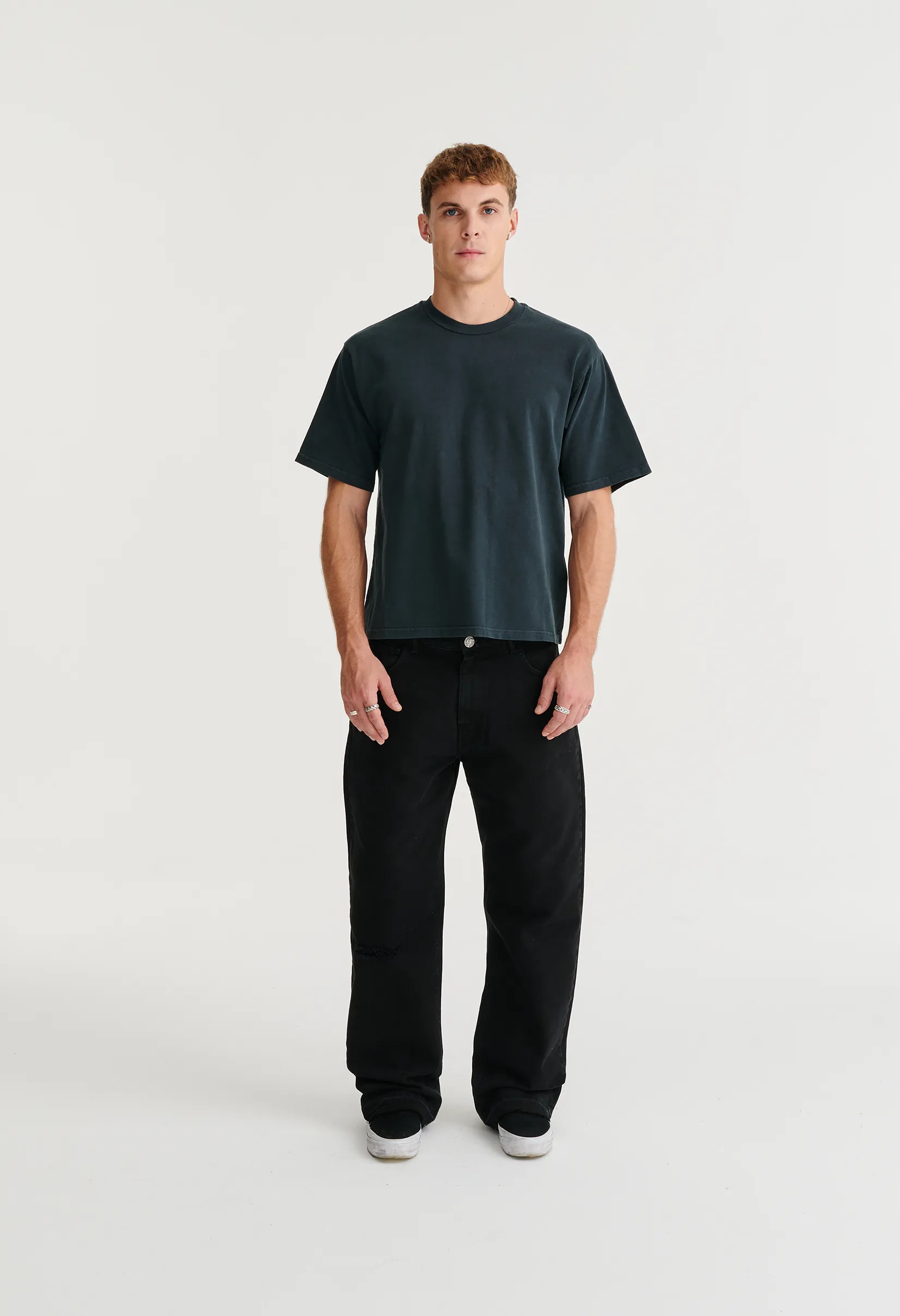 545 EVERYDAY HEAVYWEIGHT COTTON TEE WASHED BLACK sold by Fivefourfive product image thumbnail 2