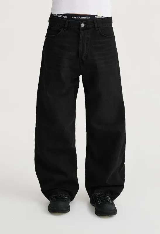 545 EVERYDAY DENIM 02 WIDE LEG MIDNIGHT BLACK sold by Fivefourfive