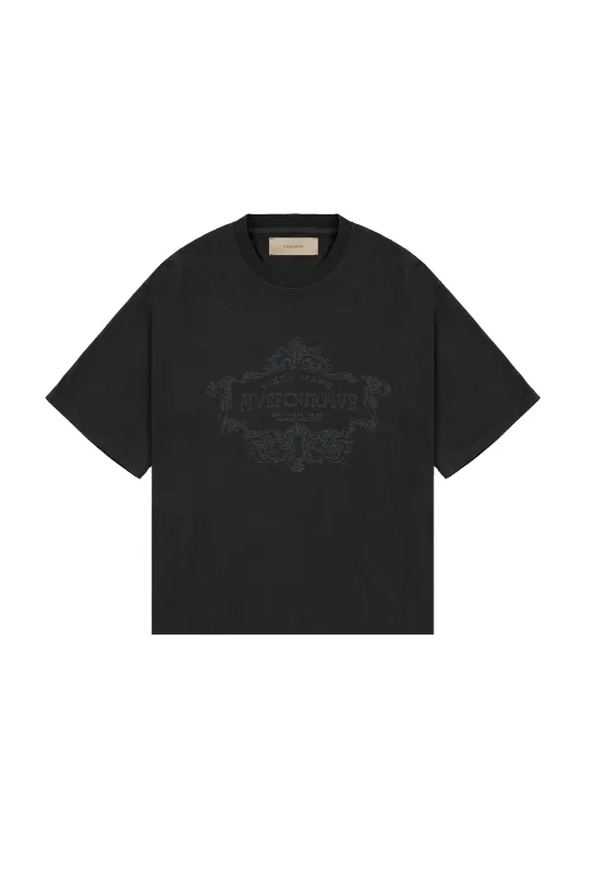 545 EMBLEM TEE WASHED BLACK sold by Fivefourfive